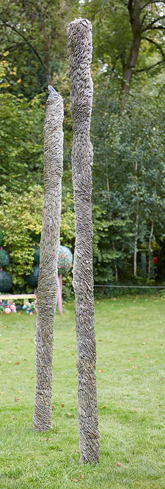 two totems with shale