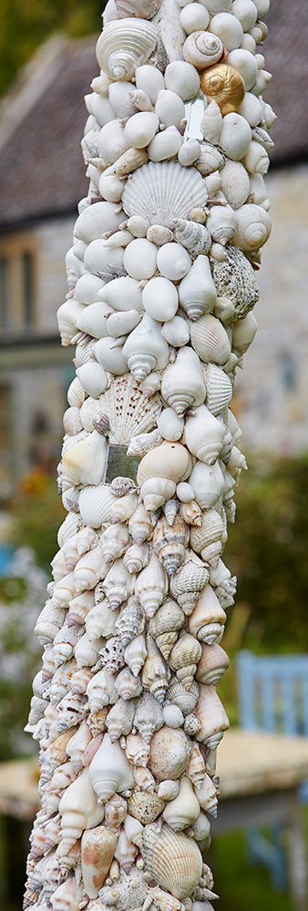 shell mosaic totem detail