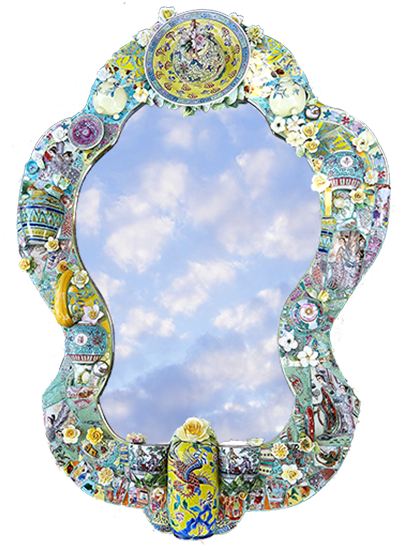 Geisha -  Mirror mosaic fancy frame