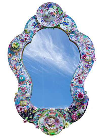 Birds - Fancy Extravagant Mosaic framed mirror