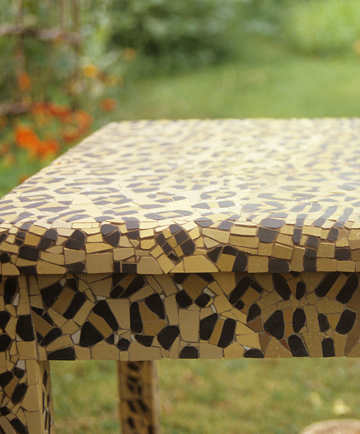 Mosaic leopard print table