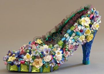 Mosaic china flower shoe